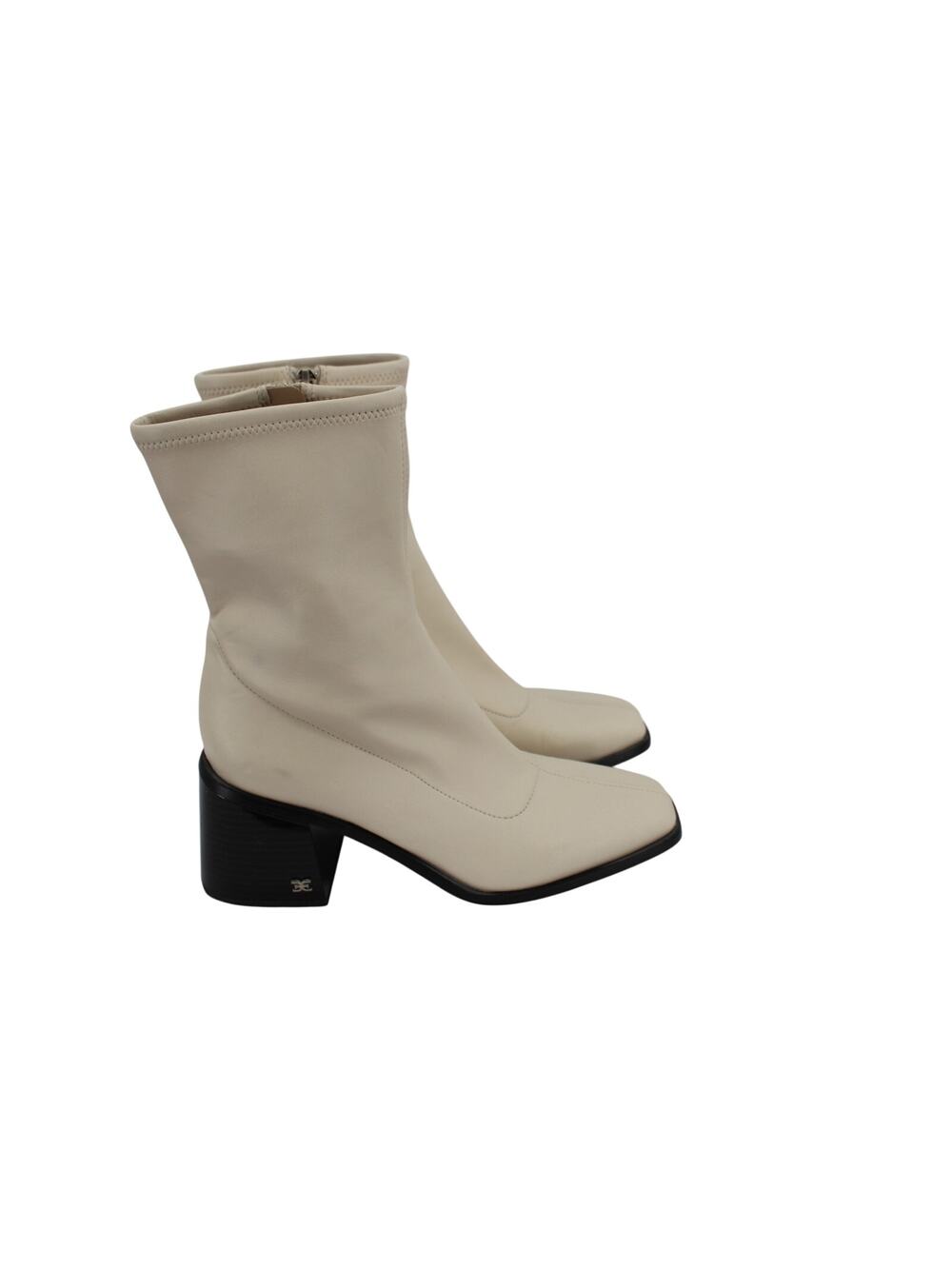 SSam Edelman Wells Block Heel Booties Ivory Size 7.5